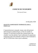 Sospensione temporanea isola pedonale