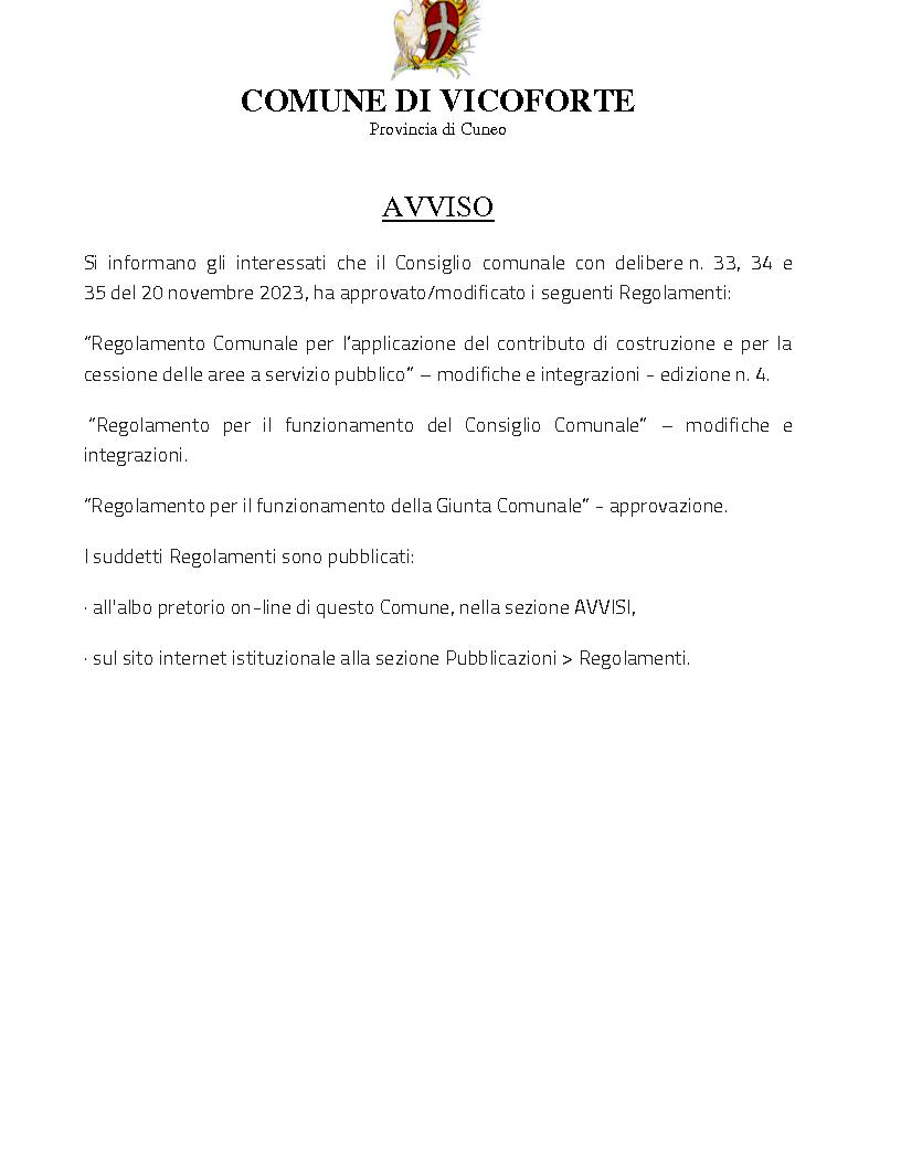 AVVISO